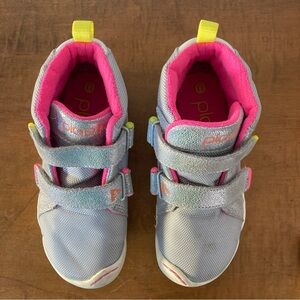 Plae - Girls Max Suede Silver - Size 11.5